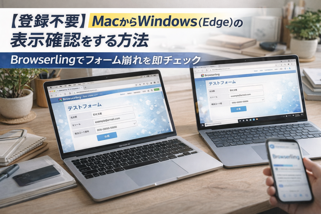 【登録不要】MacからWindows（Edge）の表示確認をする方法｜Browserlingでフォーム崩れを即チェック