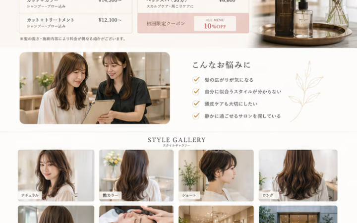 美容サロンLPデザイン案