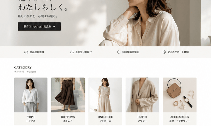世界観と購入導線を磨いたアパレルECサイト