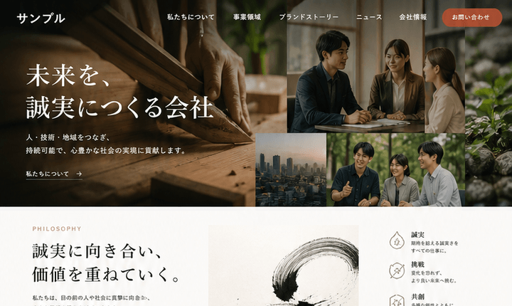 事業価値が伝わるコーポレートサイト