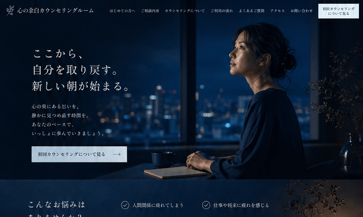 夜の静けさで心を整えるカウンセリングルーム