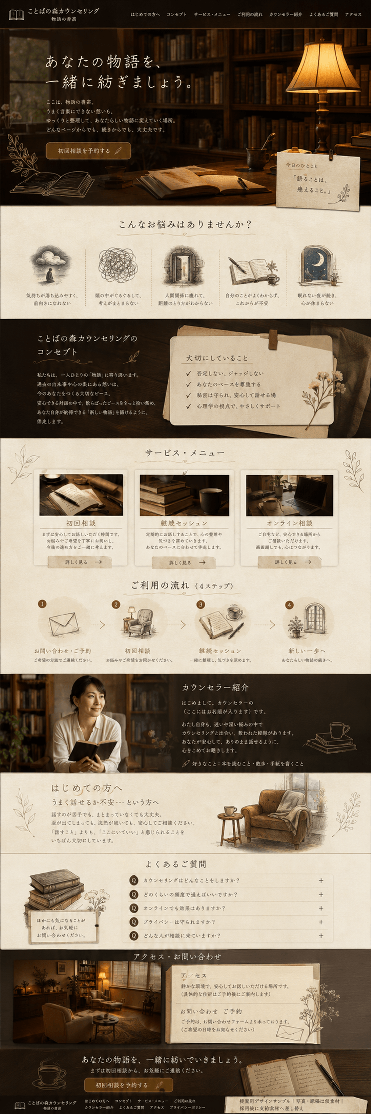 物語に寄り添う書斎風カウンセリングサイト