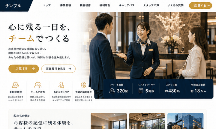 接客の魅力が伝わるホテル採用サイト