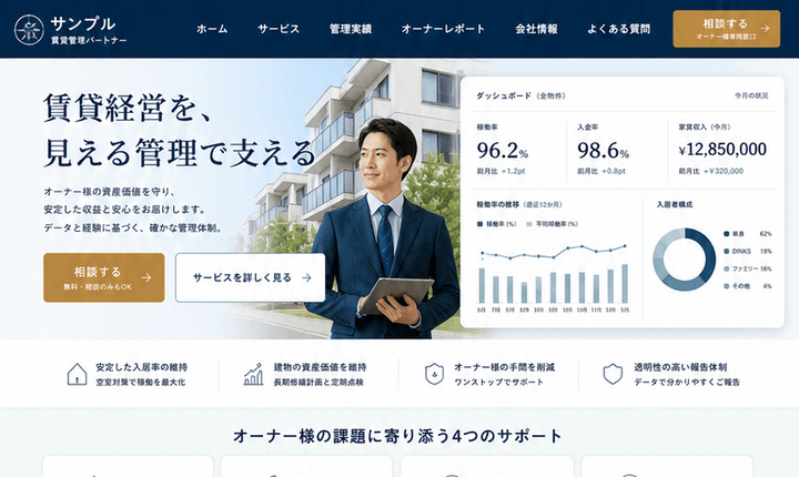 オーナー相談を増やす不動産管理会社サイト