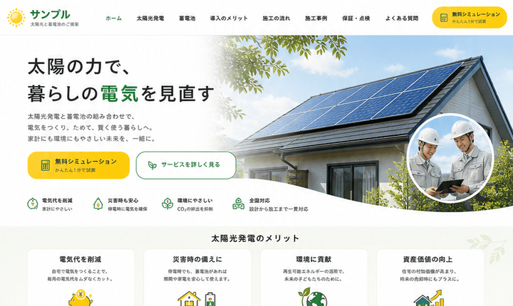 見積もり相談につながる太陽光蓄電池LP